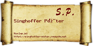 Singhoffer Péter névjegykártya