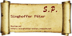 Singhoffer Péter névjegykártya