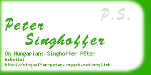 peter singhoffer business card